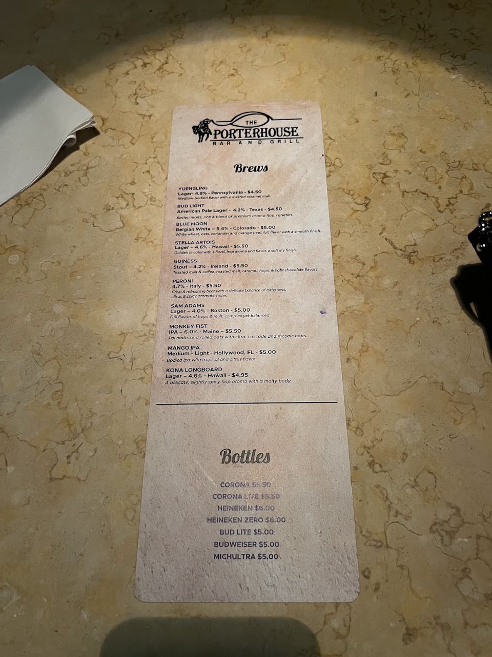 Menu page with teasers, salads, and sandwiches.